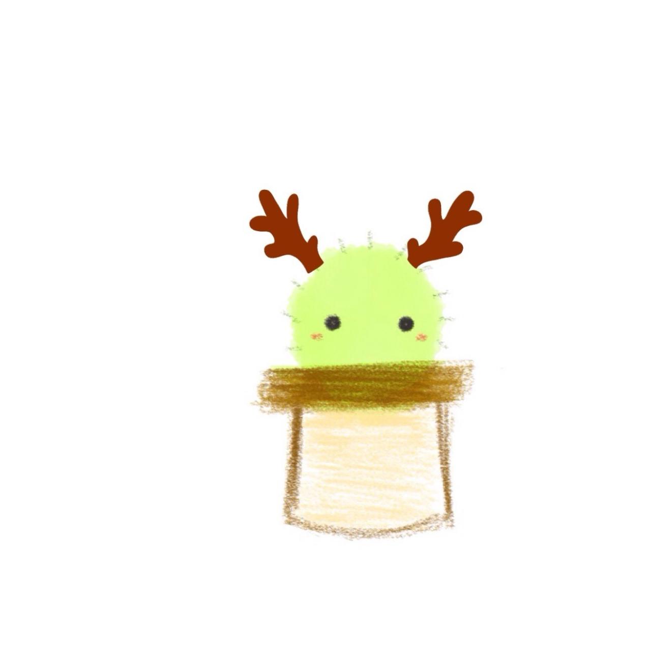 长着鹿角的仙人掌头像