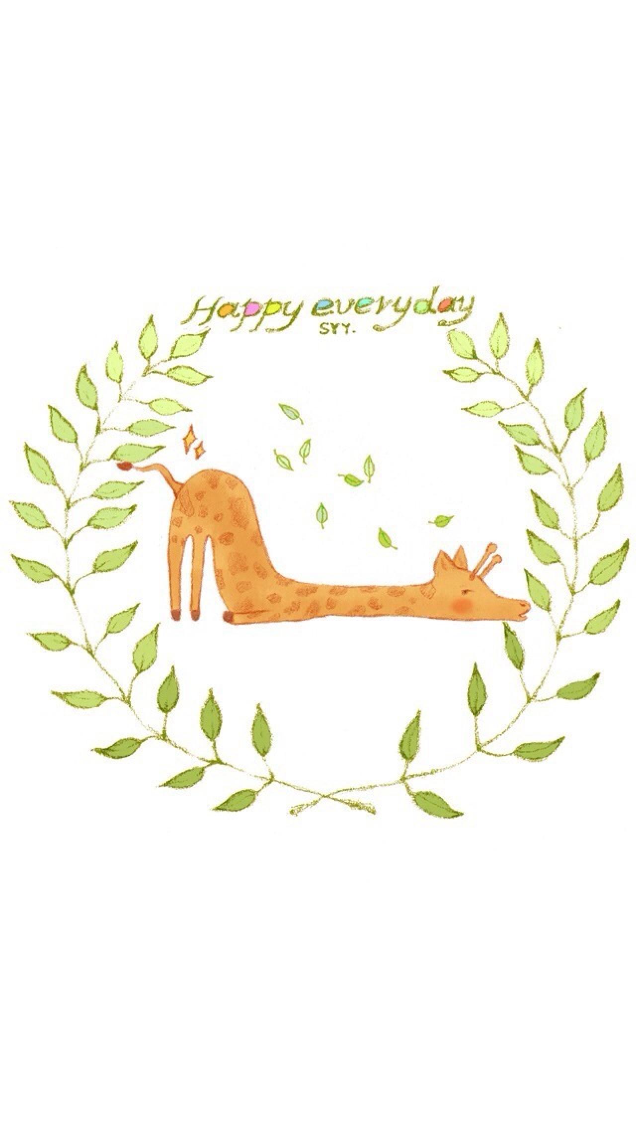 撅屁股的长颈鹿手机壁纸
