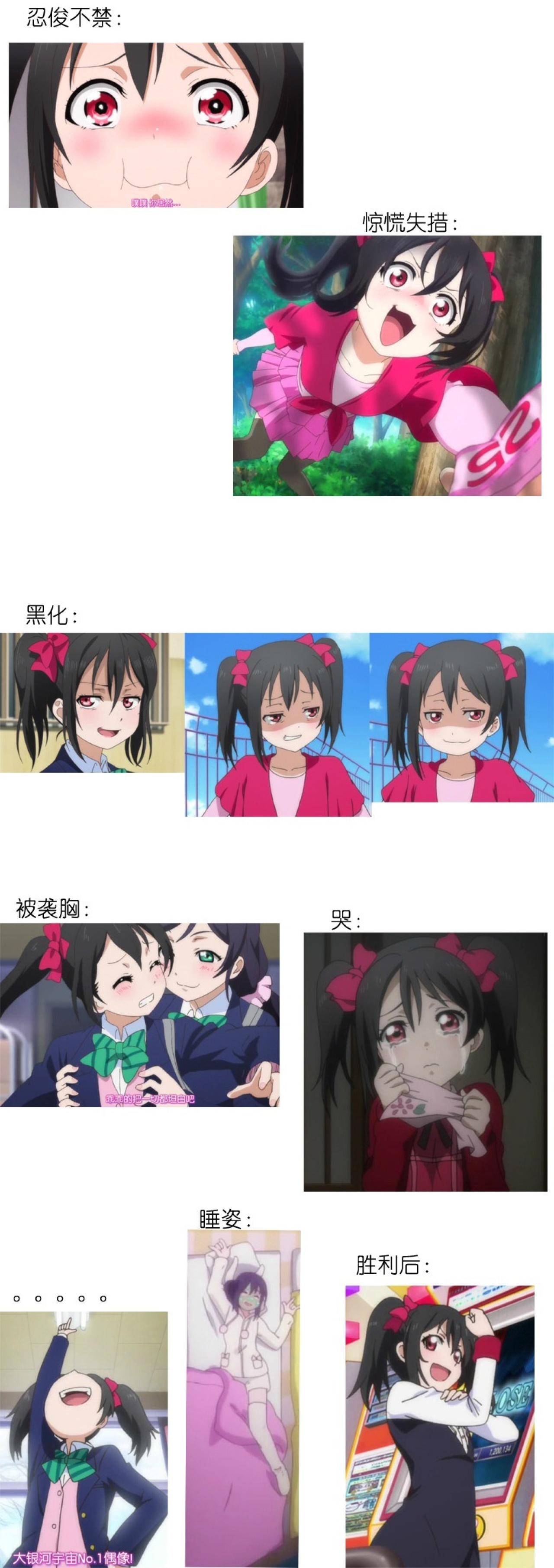 矢泽妮可忍俊不禁、惊慌失措、黑化、被袭胸、哭、。。。。。、睡姿、胜利后等表情