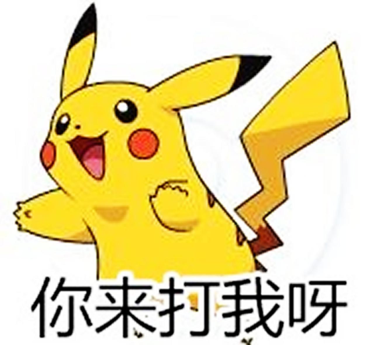 皮卡丘萌贱表情：你来打我呀