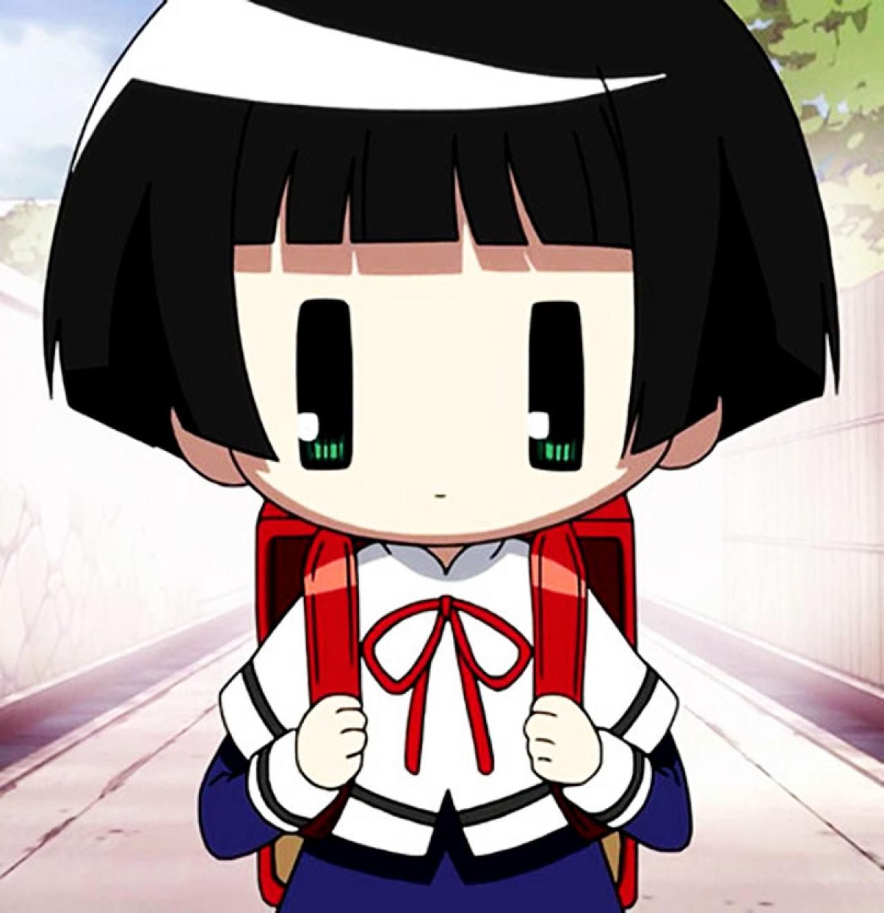 市松小雏背着书包低头走路的头像