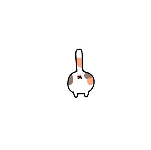 白橙花纹、灰色斑点的胖猫猫的屁股小头像