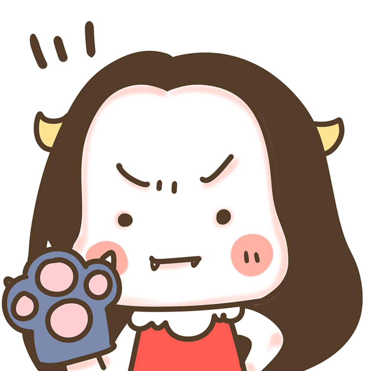 情侣头像女用：小恶魔戴熊掌