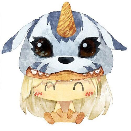 数码宝贝情侣头像女用：戴着加布兽帽子的女孩