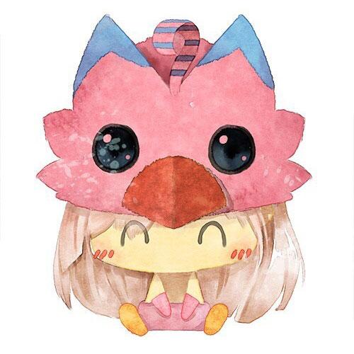 数码宝贝情侣头像女用：戴着比丘兽帽子的女孩