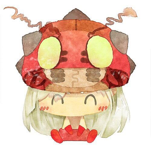 数码宝贝情侣头像女用：戴着甲虫兽帽子的女孩