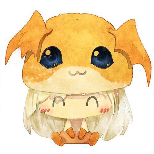 数码宝贝情侣头像女用：戴着巴达兽帽子的女孩