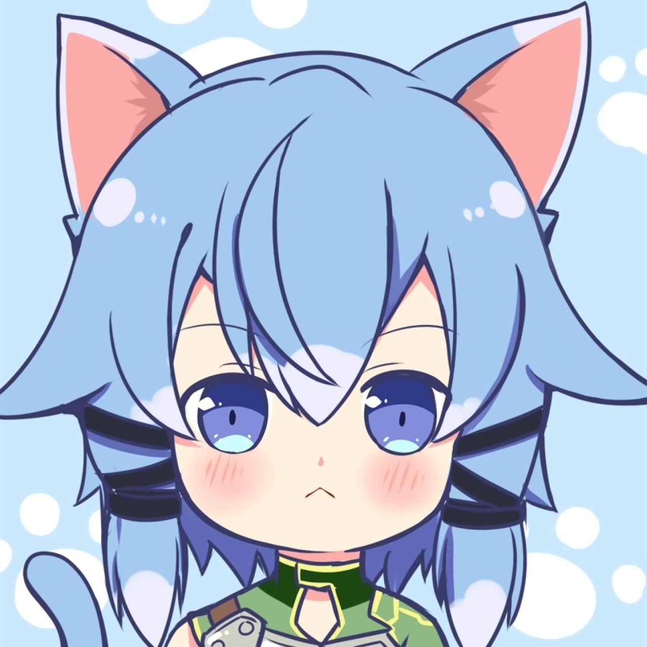 《刀剑神域Ⅱ》诗浓/诗乃/朝田诗乃在ALO猫耳形象（猫妖）萌头像