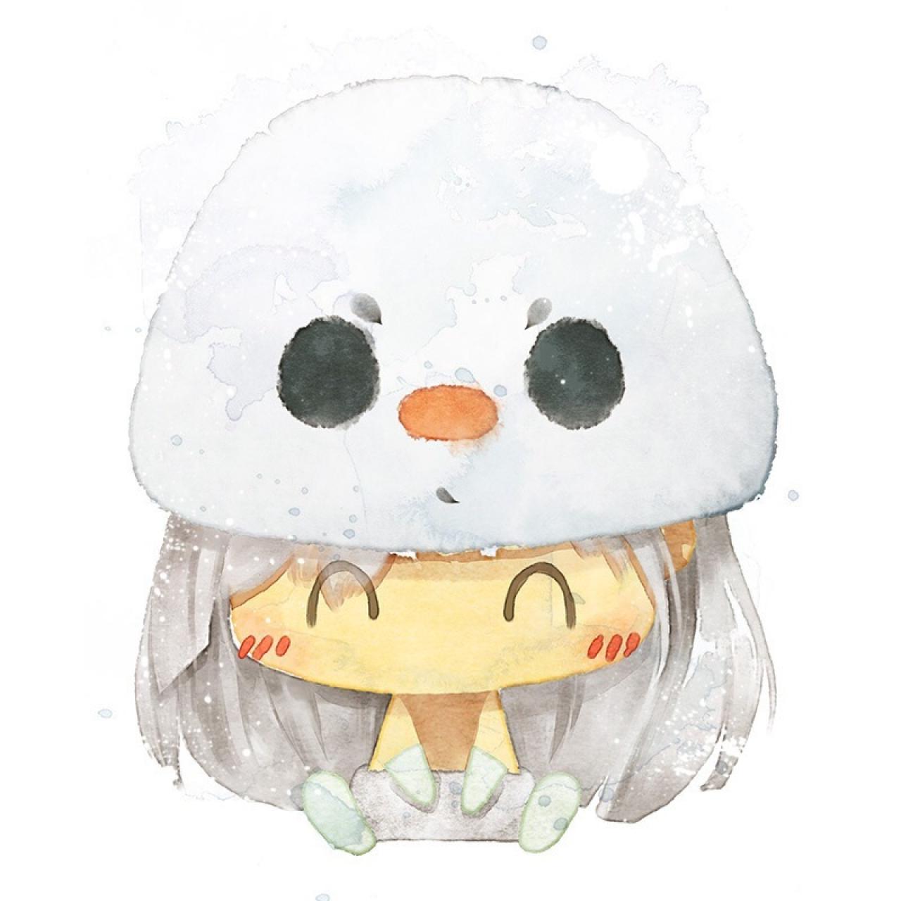 圣诞情侣头像女用：扮成小雪人的女孩