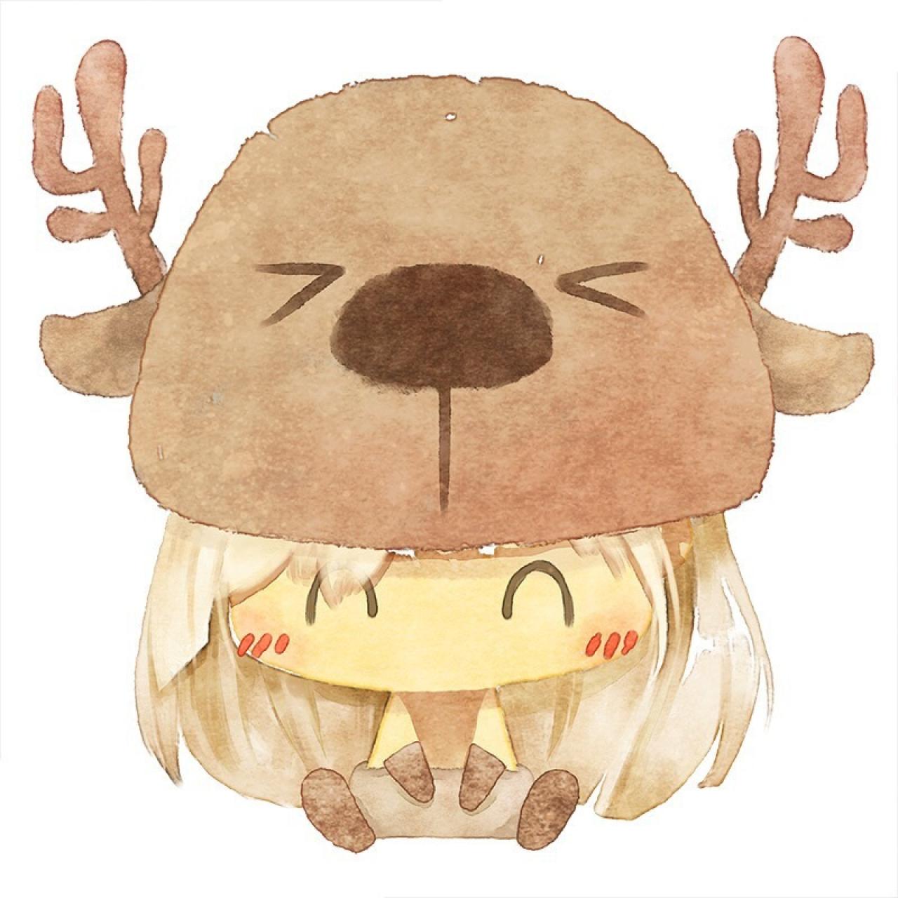 圣诞情侣头像女用：扮成小麋鹿的女孩