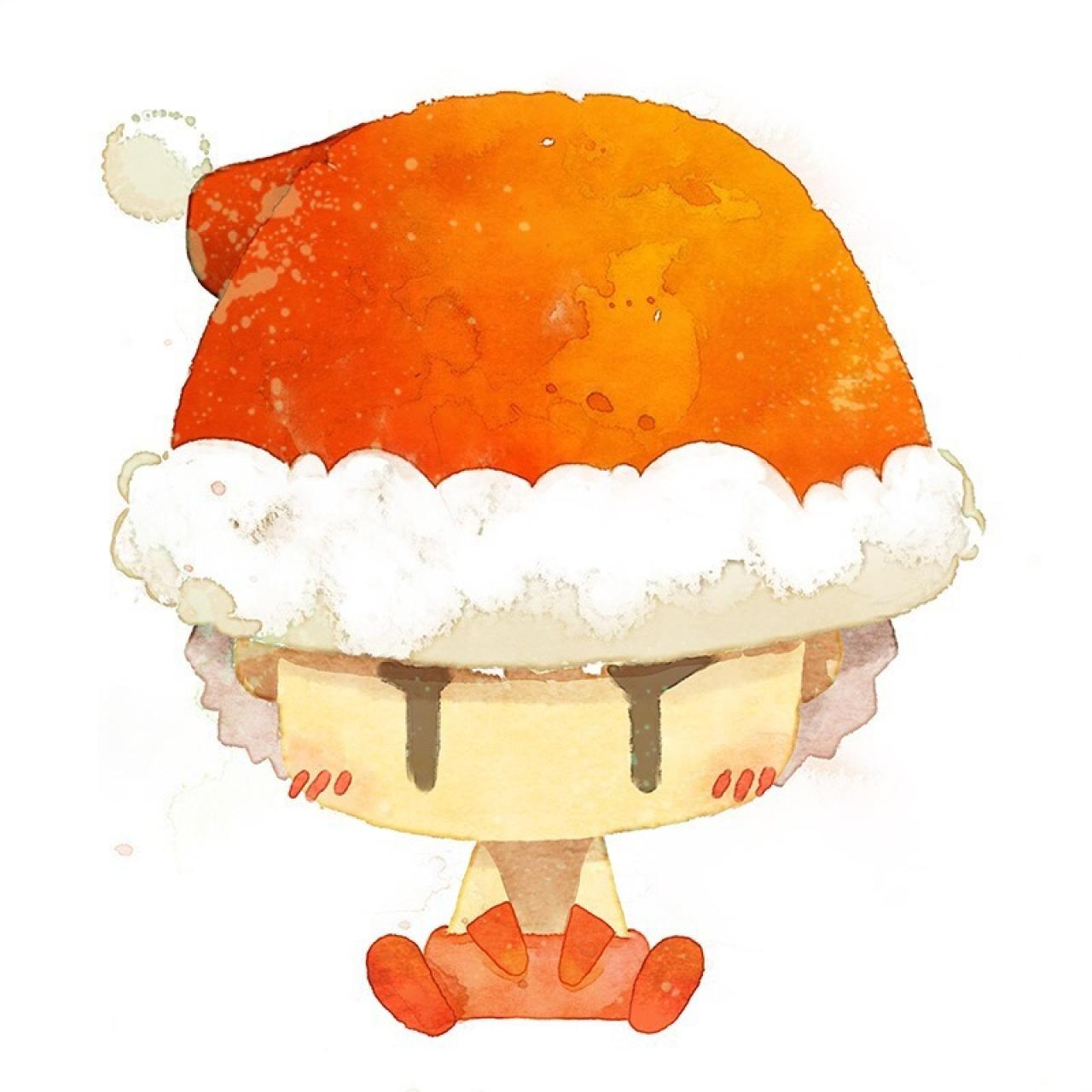 圣诞情侣头像男用：男孩戴着圣诞帽子扮成圣诞老人