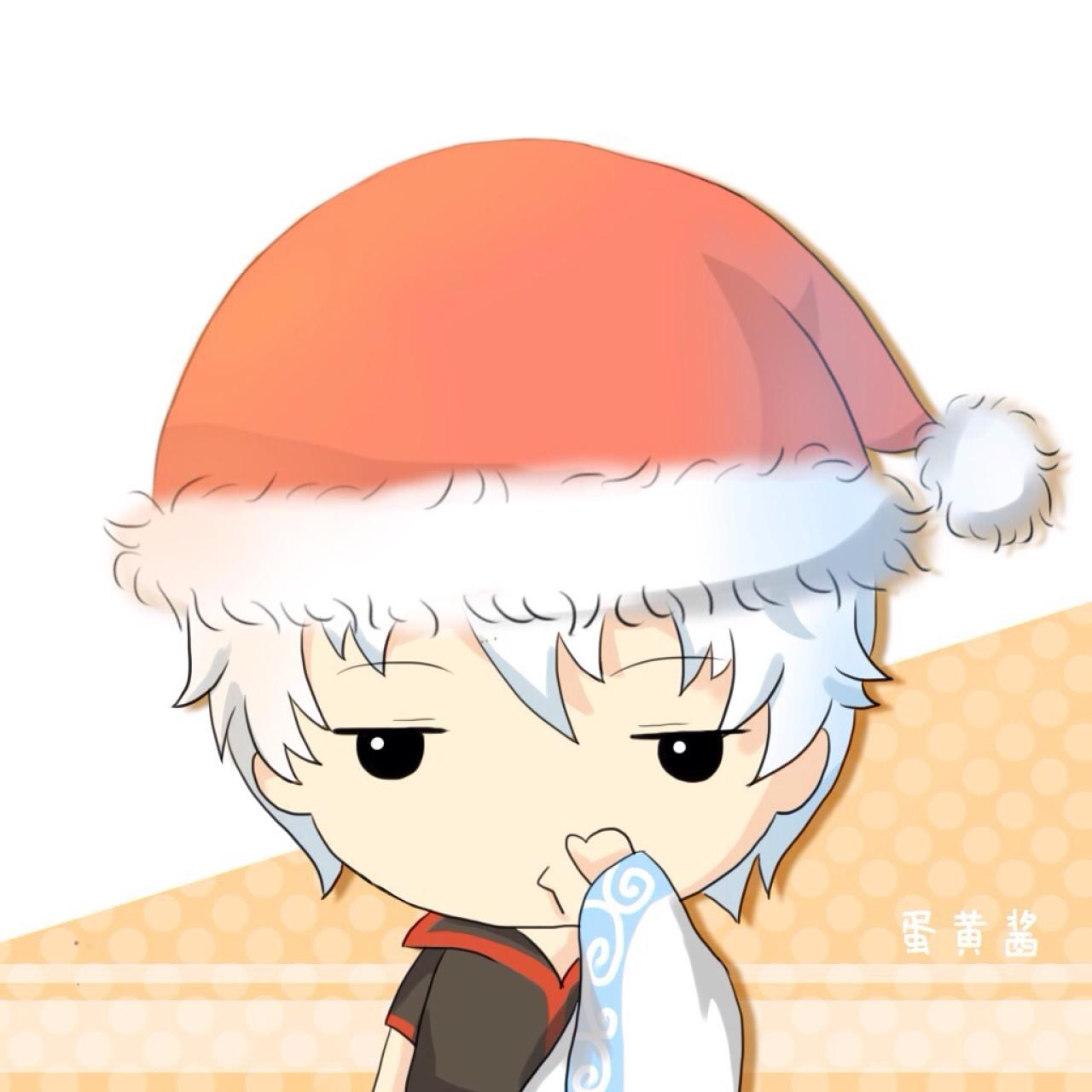 《银魂》坂田银时戴着圣诞帽抠鼻子头像