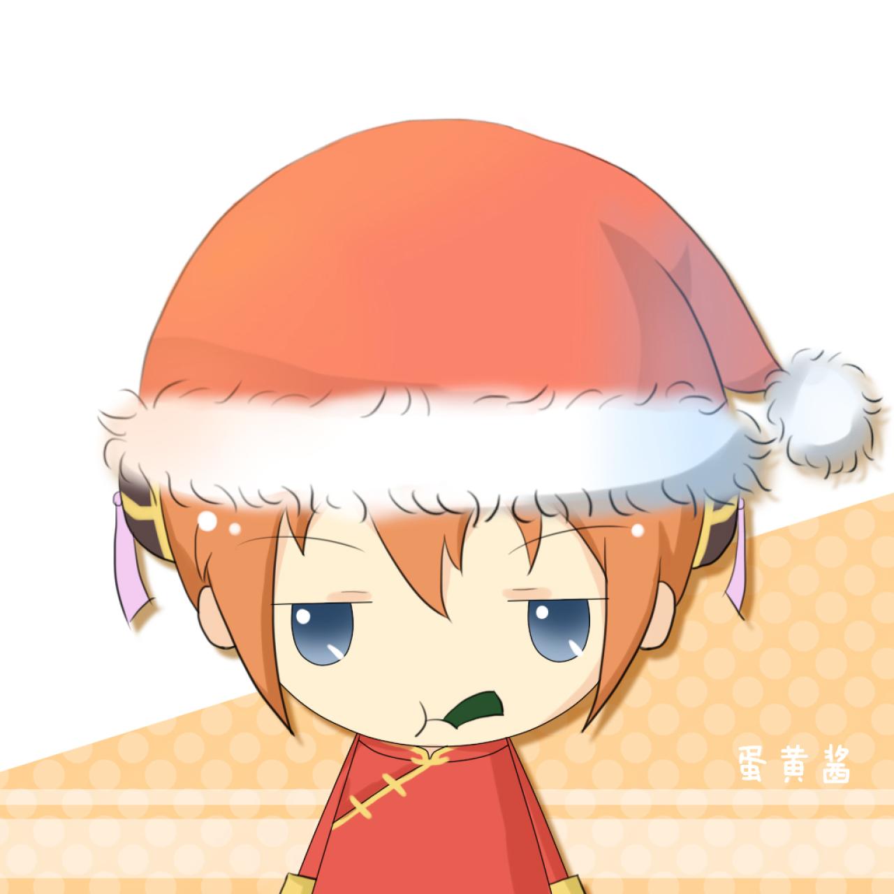 《银魂》神乐戴着圣诞帽吃醋昆布头像