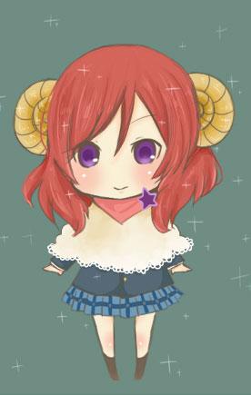 长着羊角的西木野真姬白羊座头像