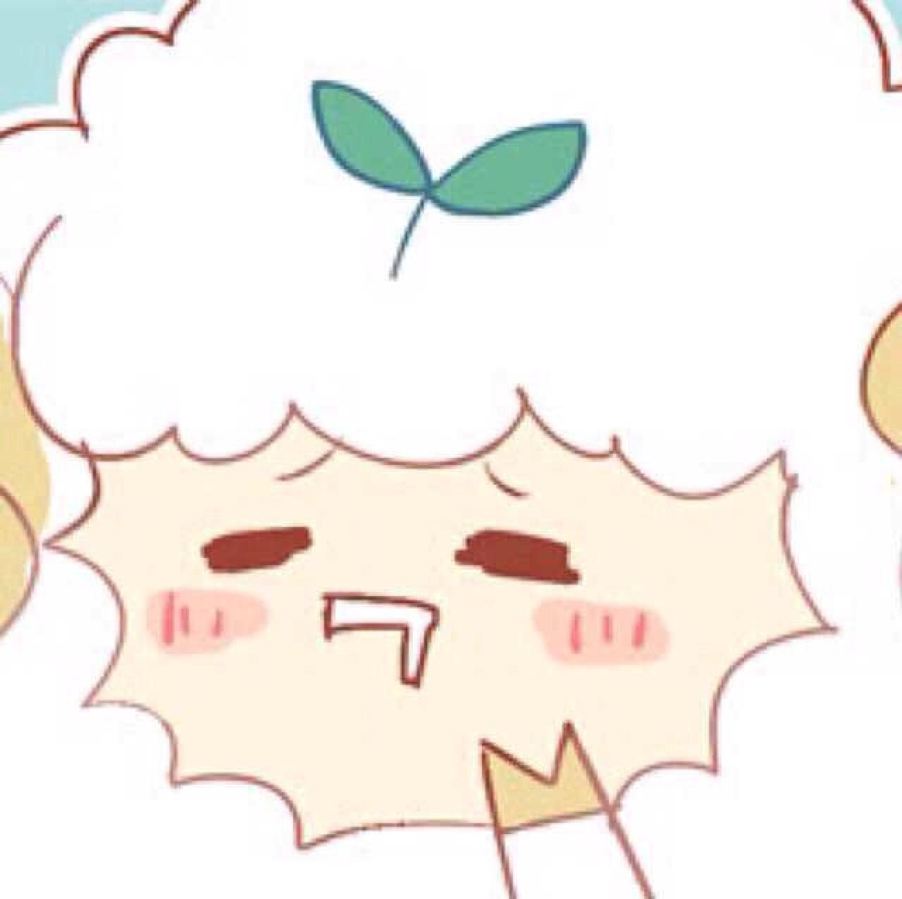 流着口水的长草的小绵羊表情