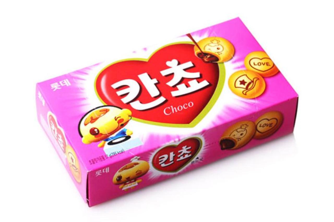 巧克力夹心小馒头칸쵸的外包装角面 来源：cuzzle.co.kr