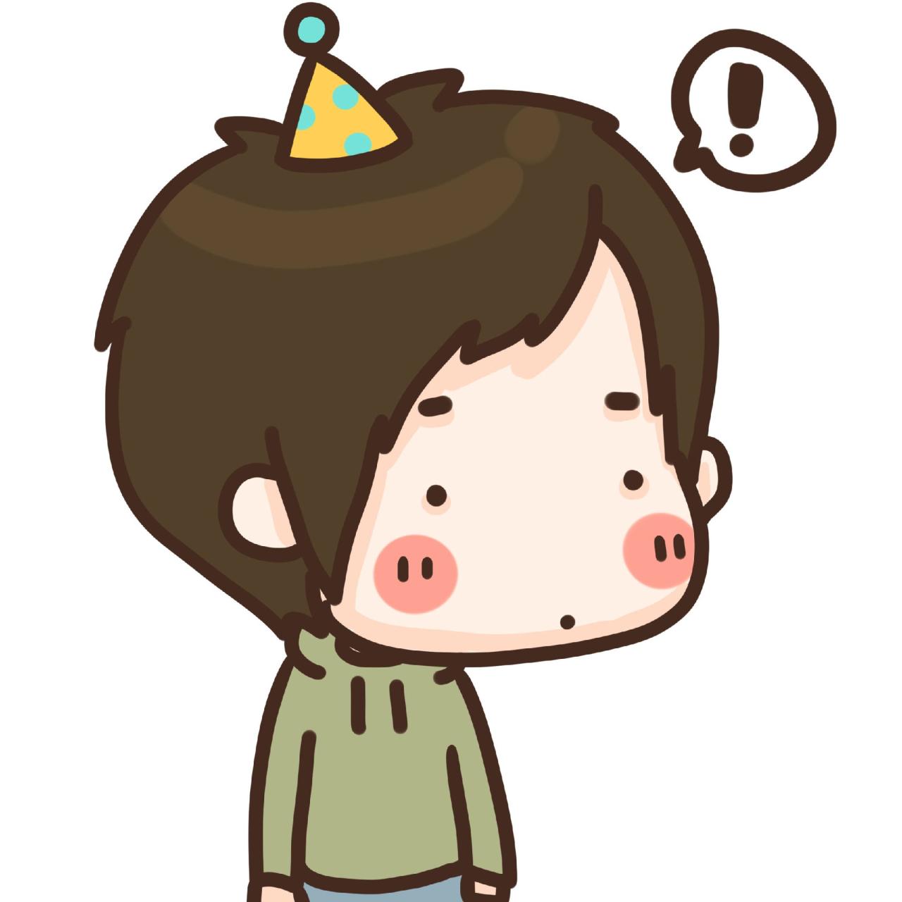 情侣头像男用：戴着圆锥公主帽的男孩头像