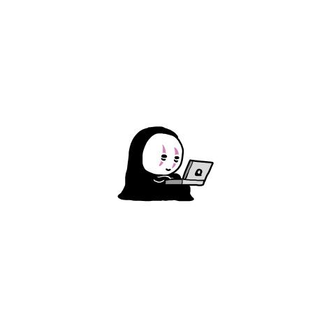 无脸男抱着笔记本电脑头像