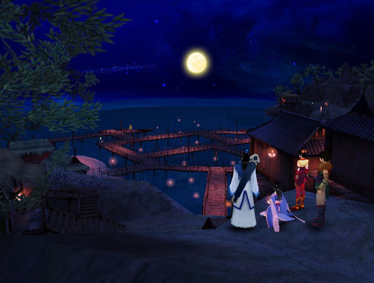 《仙剑奇侠传4》中即墨夜市花灯的美景