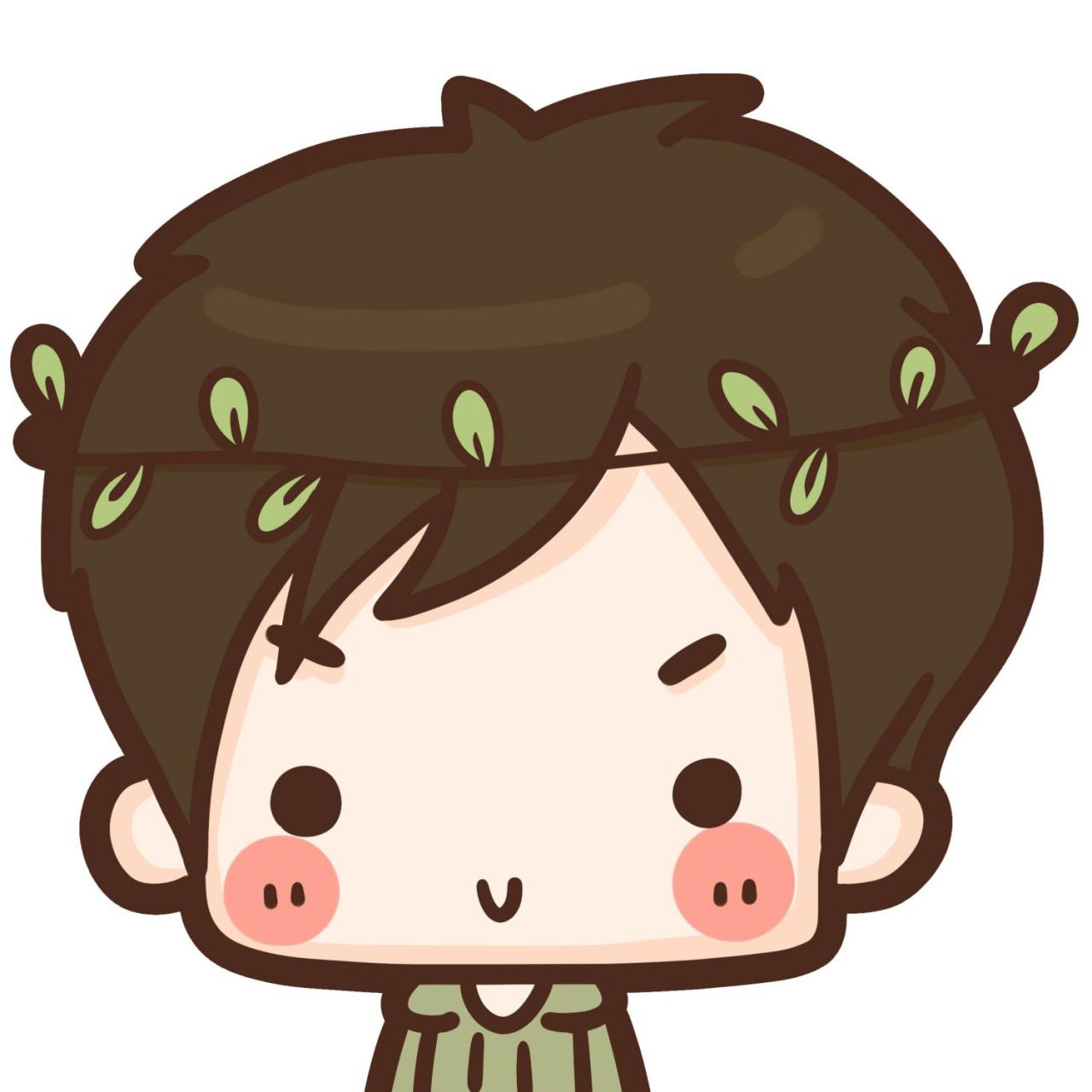 情侣头像男用：戴着花环的男孩