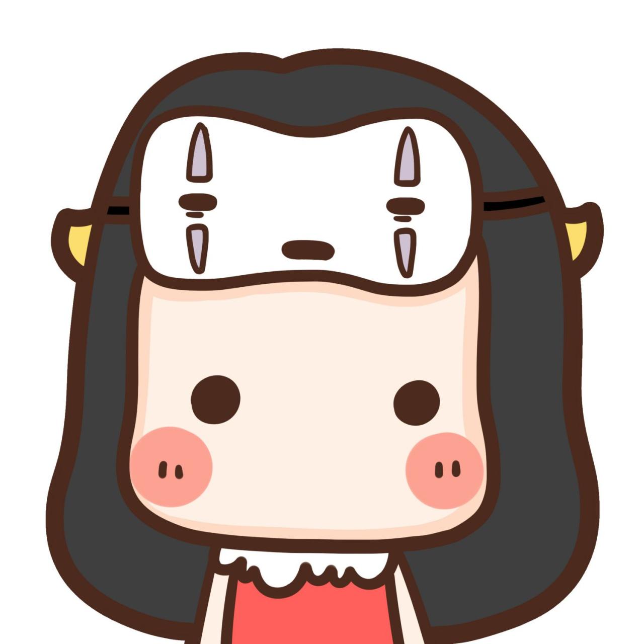 情侣头像女用：戴着无脸男眼罩的女孩