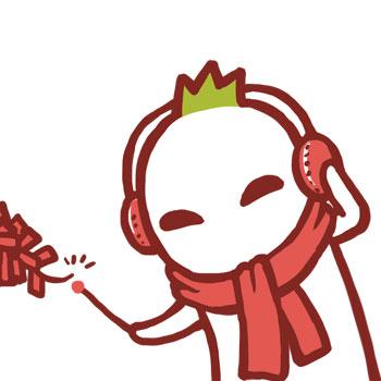 罗罗布戴着耳机，点鞭炮头像