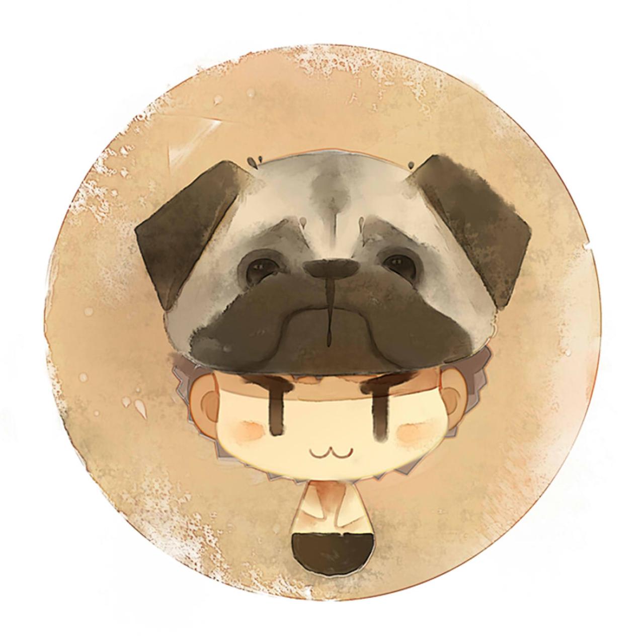 戴着巴哥犬帽子的单身男孩头像