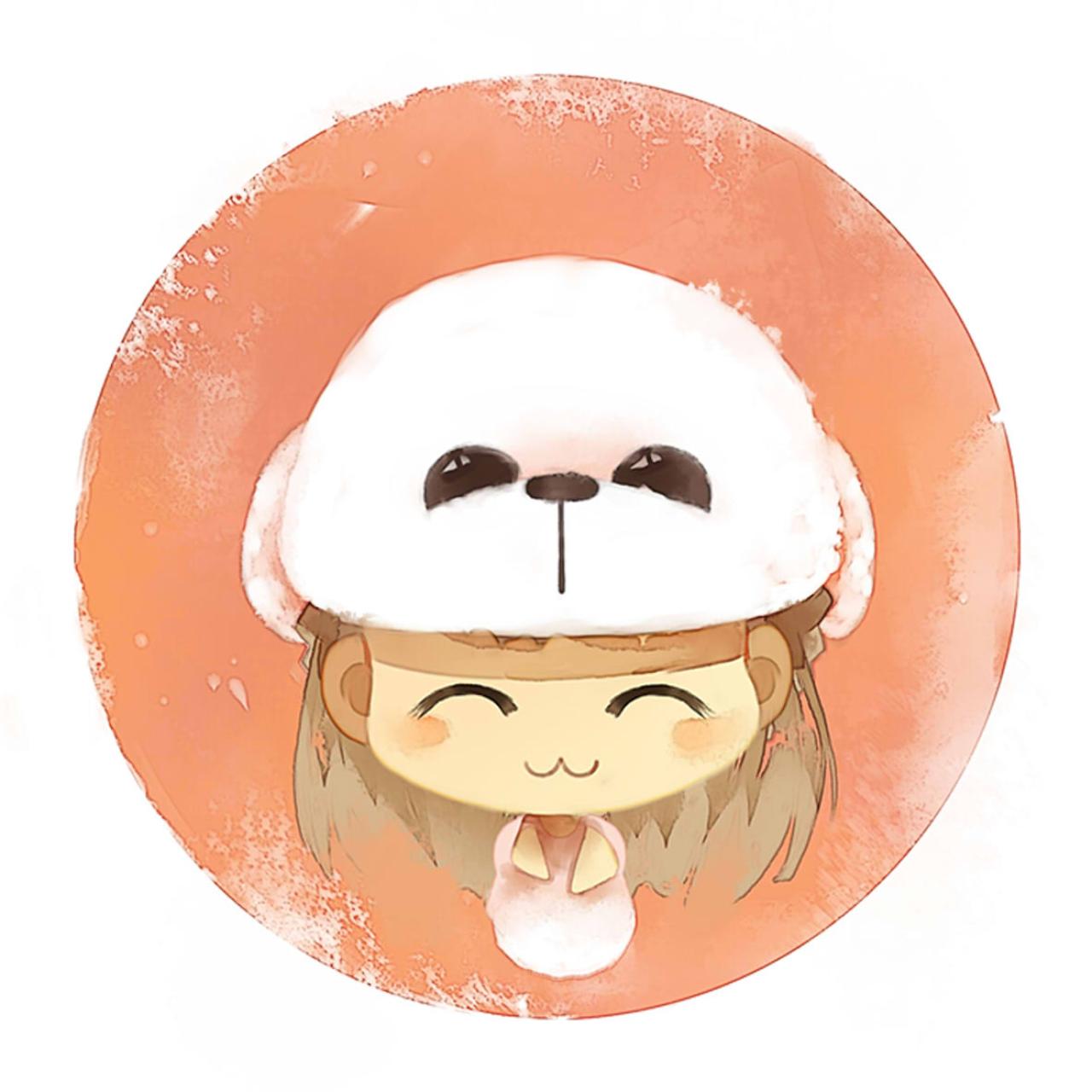 戴着比熊犬帽子的单身女孩头像