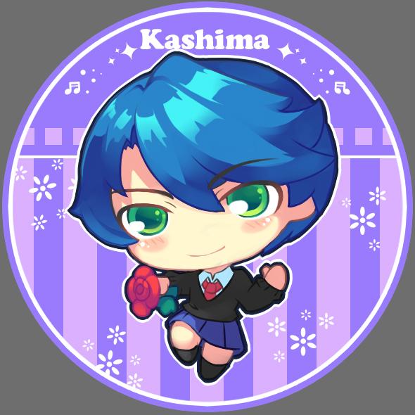 月刊少女野崎同学拿着玫瑰花的鹿岛游徽章头像