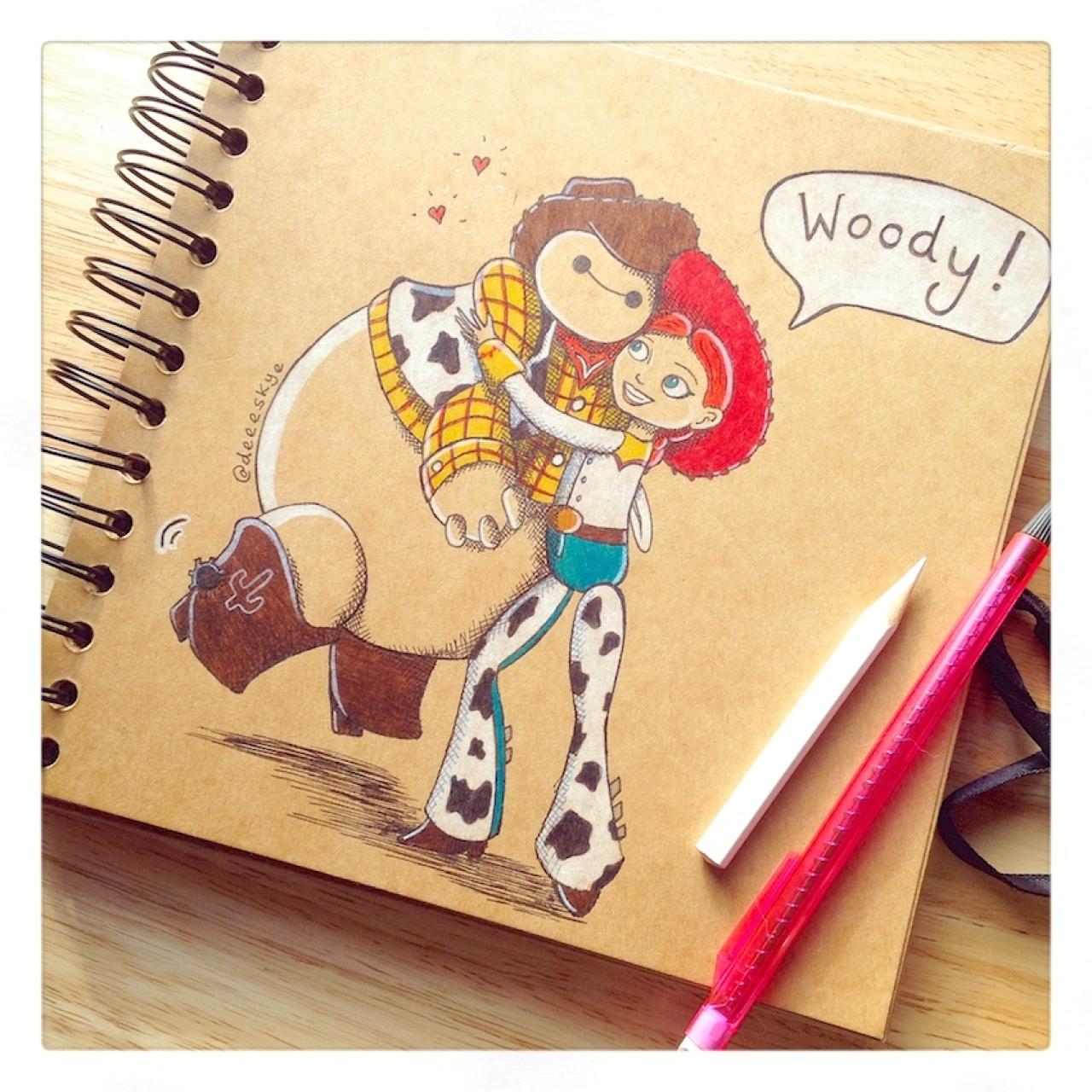 《玩具总动员》中的胡迪版大白头像