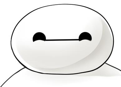 月牙眼微笑的大白表情