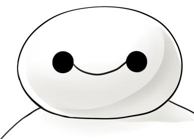 咧嘴微笑的大白表情