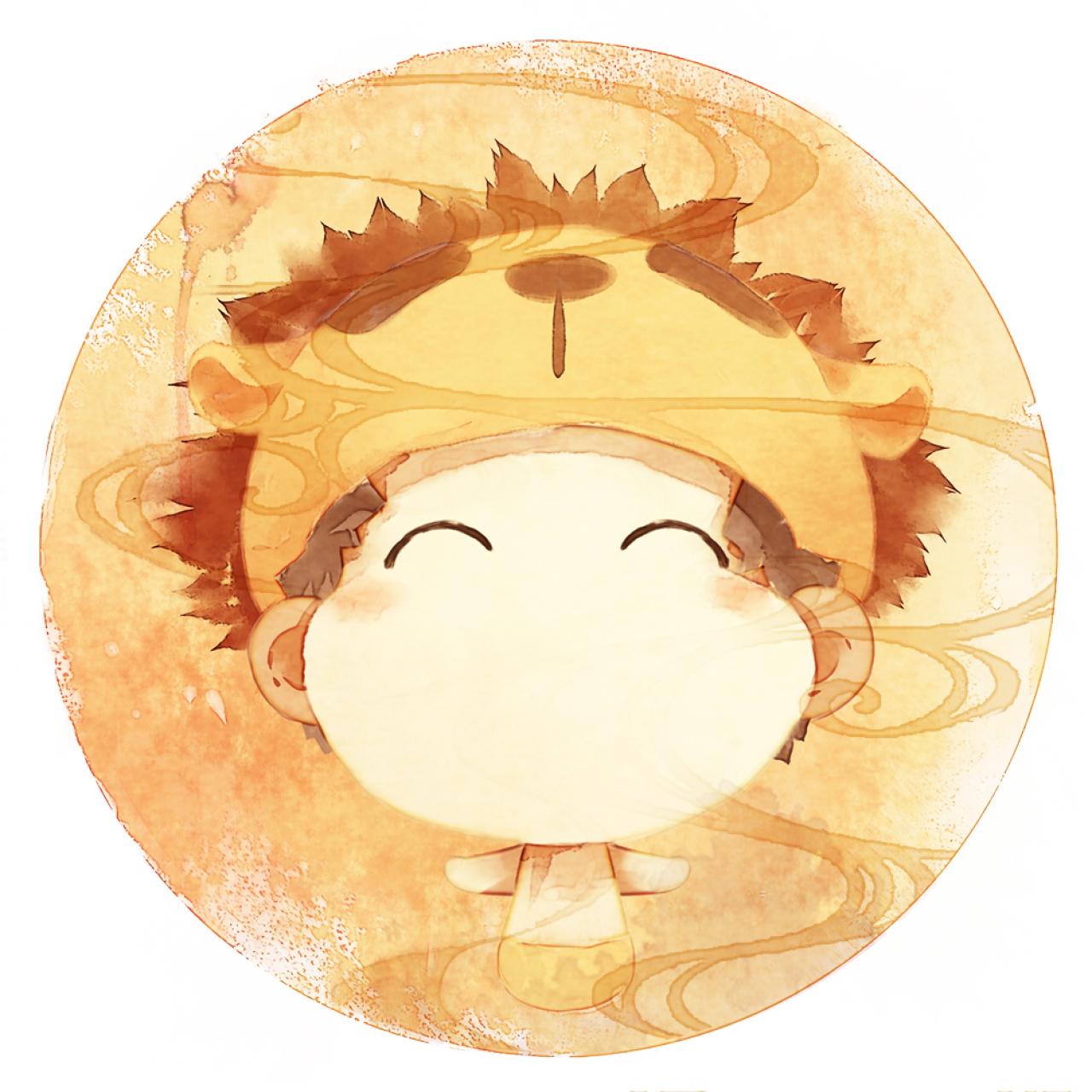 脸朝上的狮子座男生圆头像