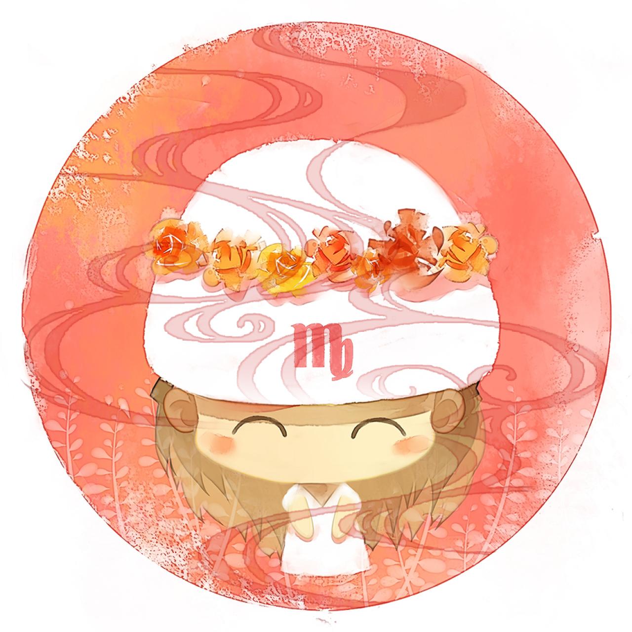 脸朝前方处女座女生圆头像