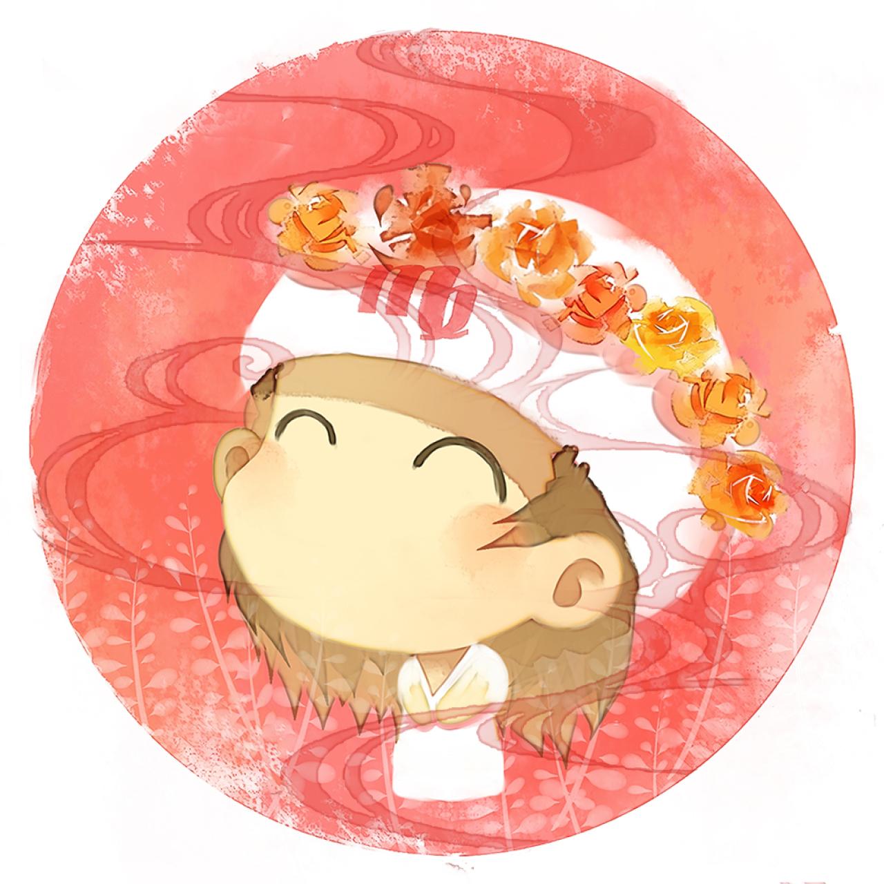 脸朝左上的处女座女生圆头像