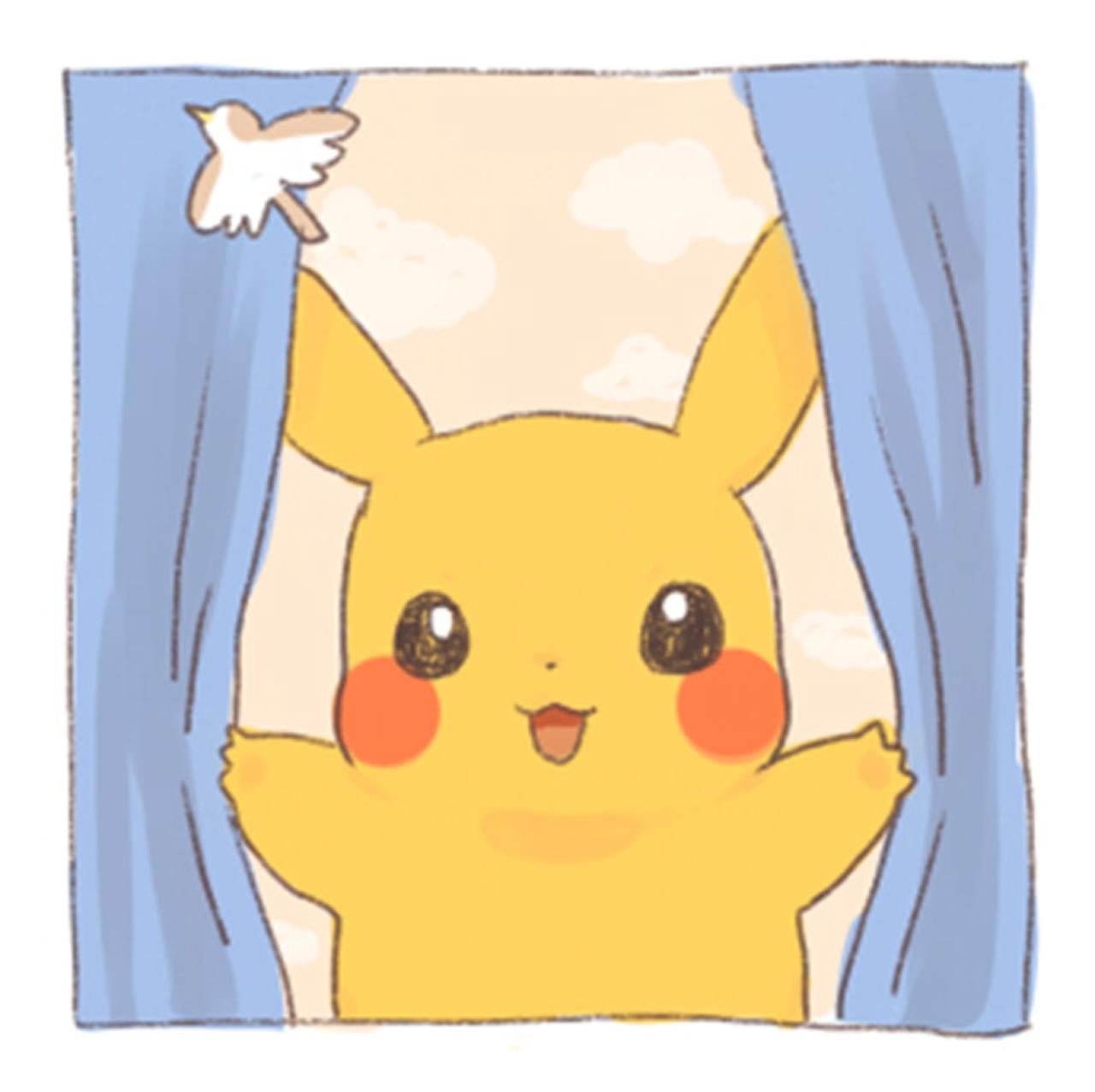 清晨推开窗户的皮卡丘头像