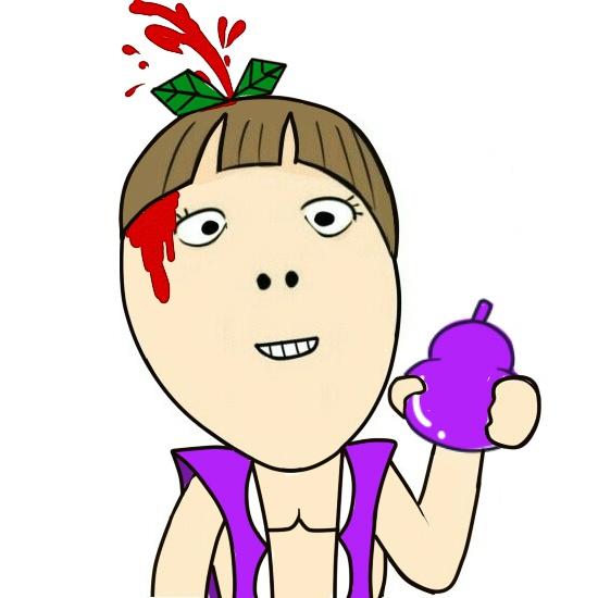 小明明扮葫芦兄弟七娃头像：头上的宝葫芦卸掉会流血