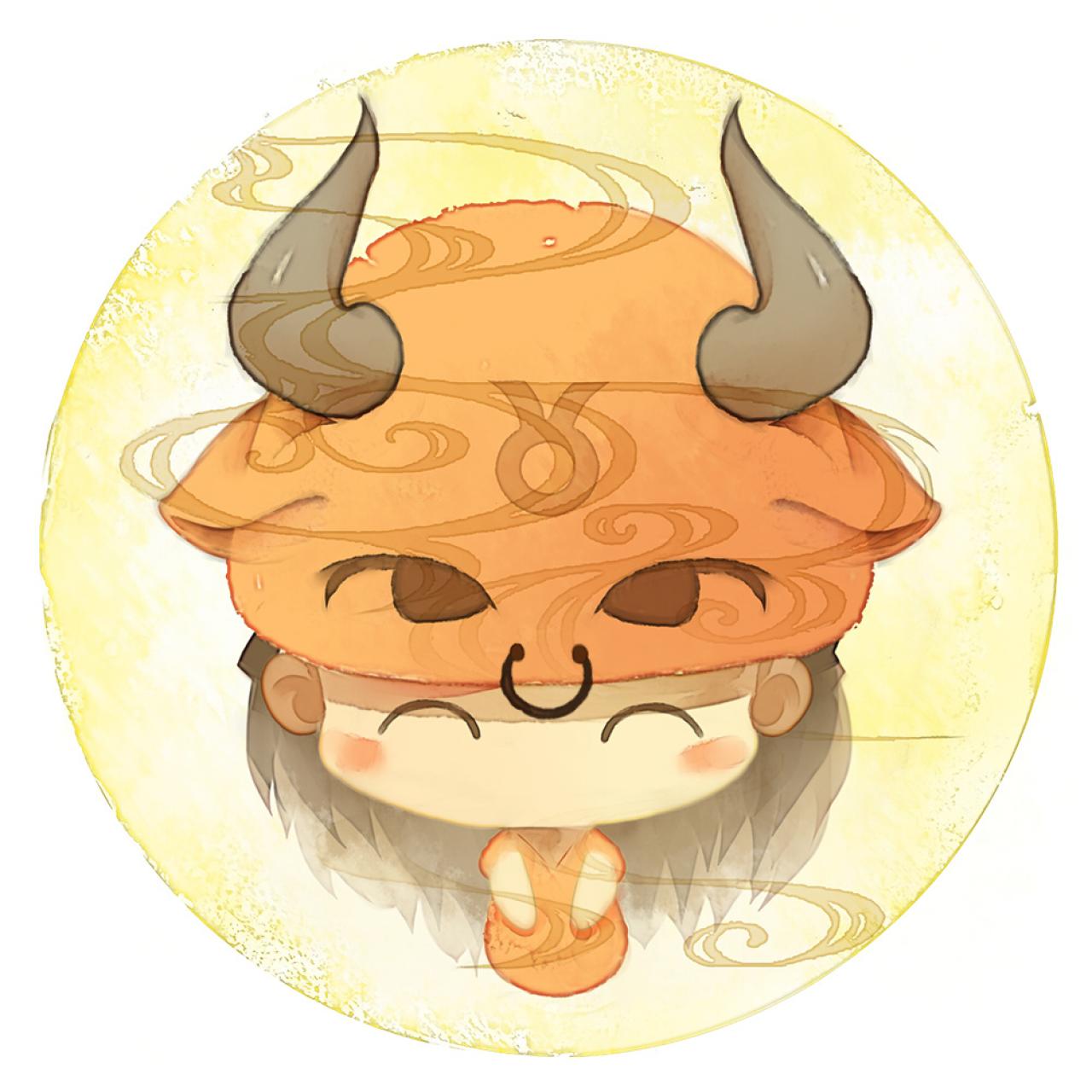 脸朝前方的金牛座女生圆头像