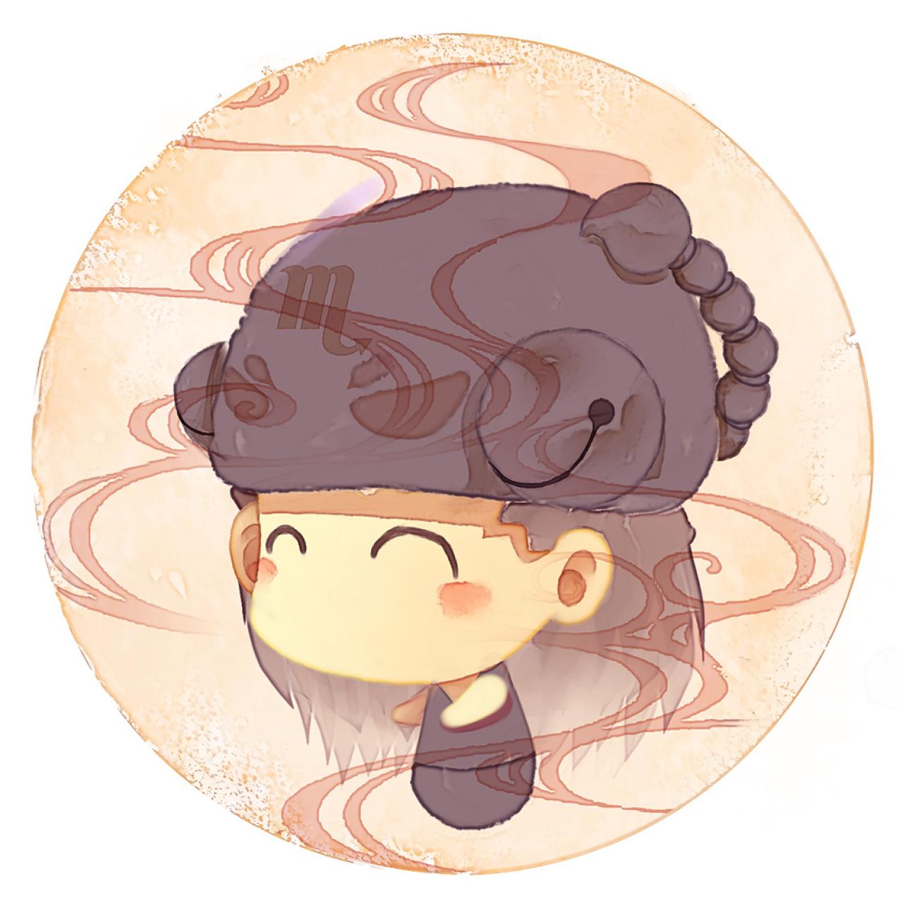 脸朝左的天蝎座女生圆头像