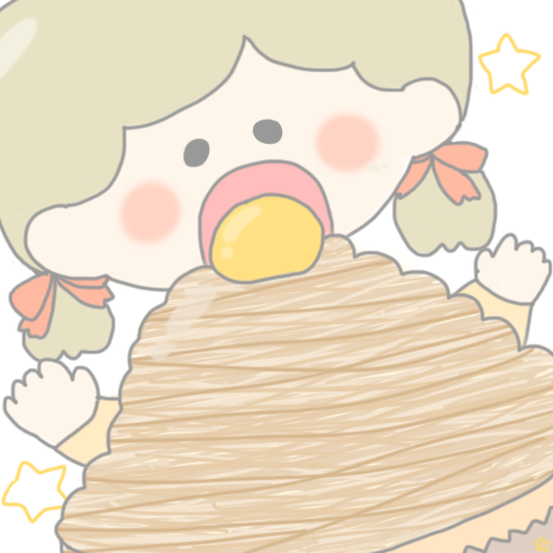 张大嘴巴将蛋糕送进嘴里的吃货女孩头像