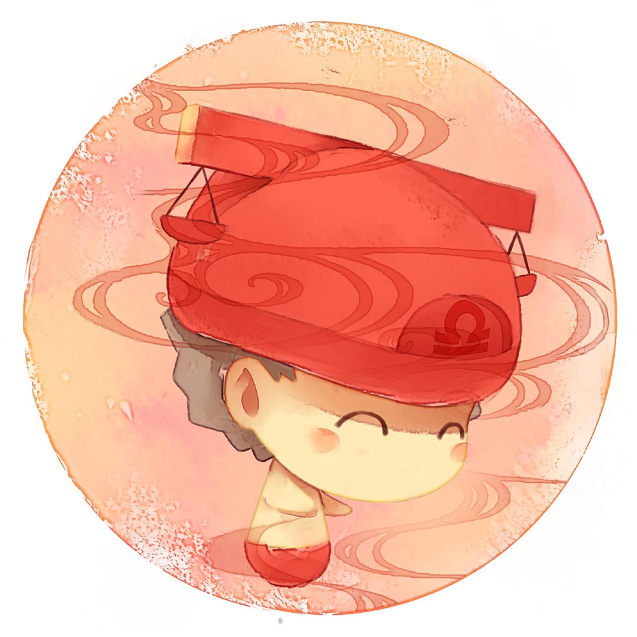 脸朝右下的天秤座男生圆头像