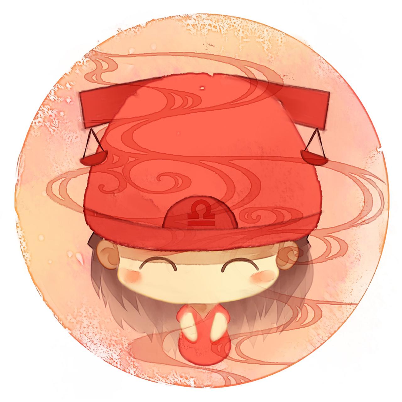 脸朝前方的天秤座女生圆头像