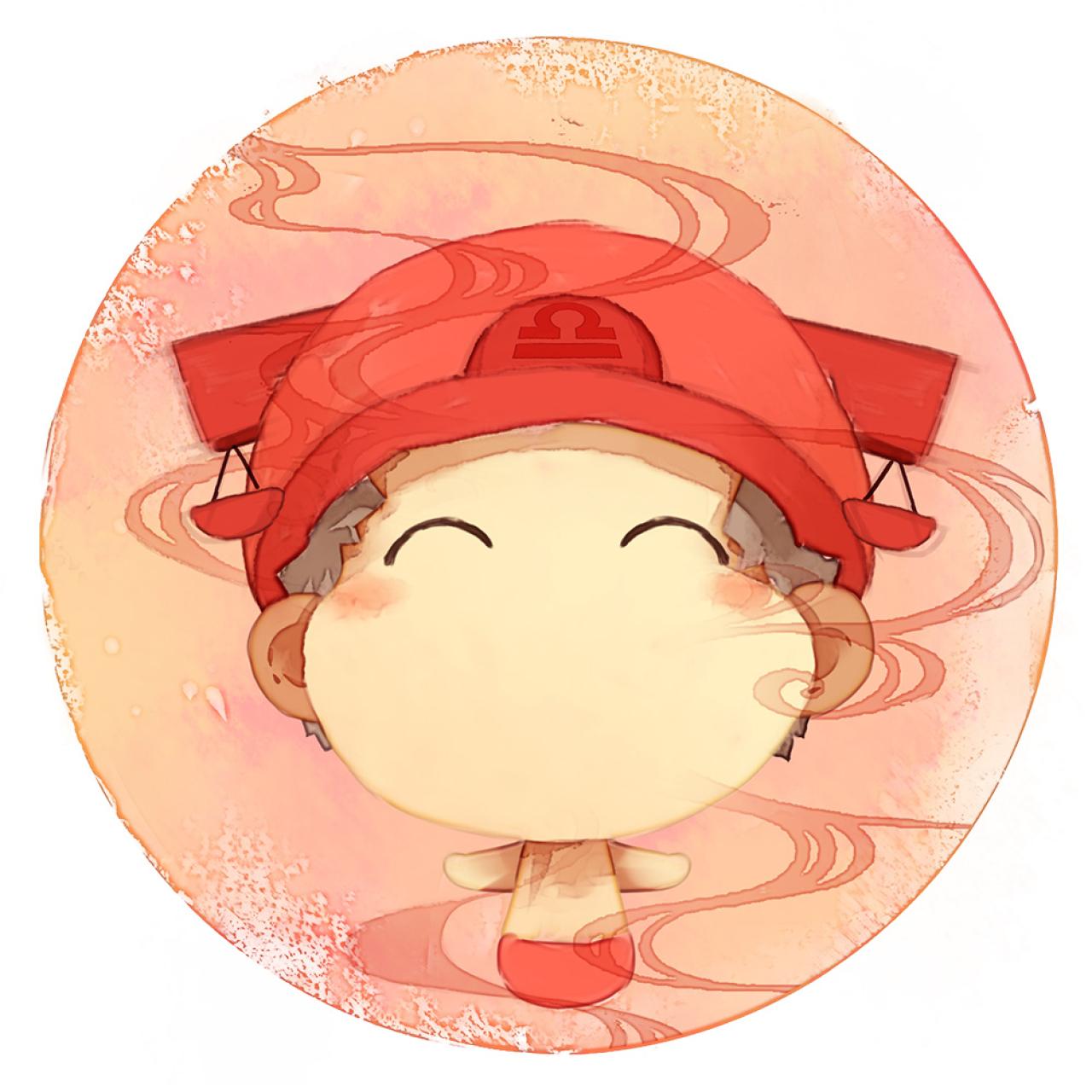 脸朝上的天秤座男生圆头像