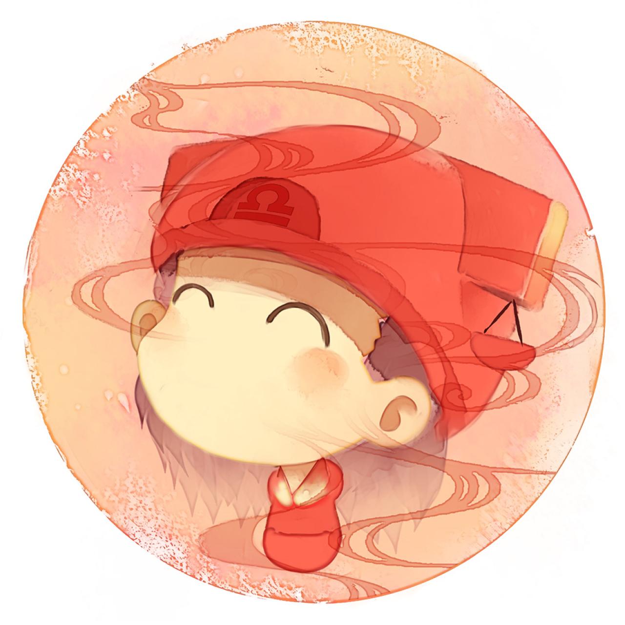 脸朝左上的天秤座女生圆头像