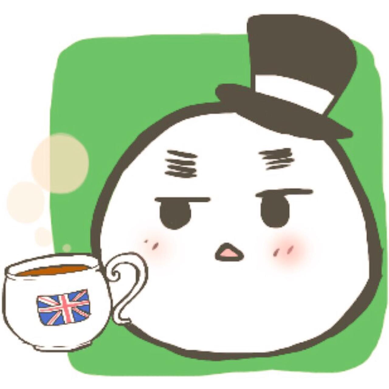 绿色背景英国绅士年糕头像