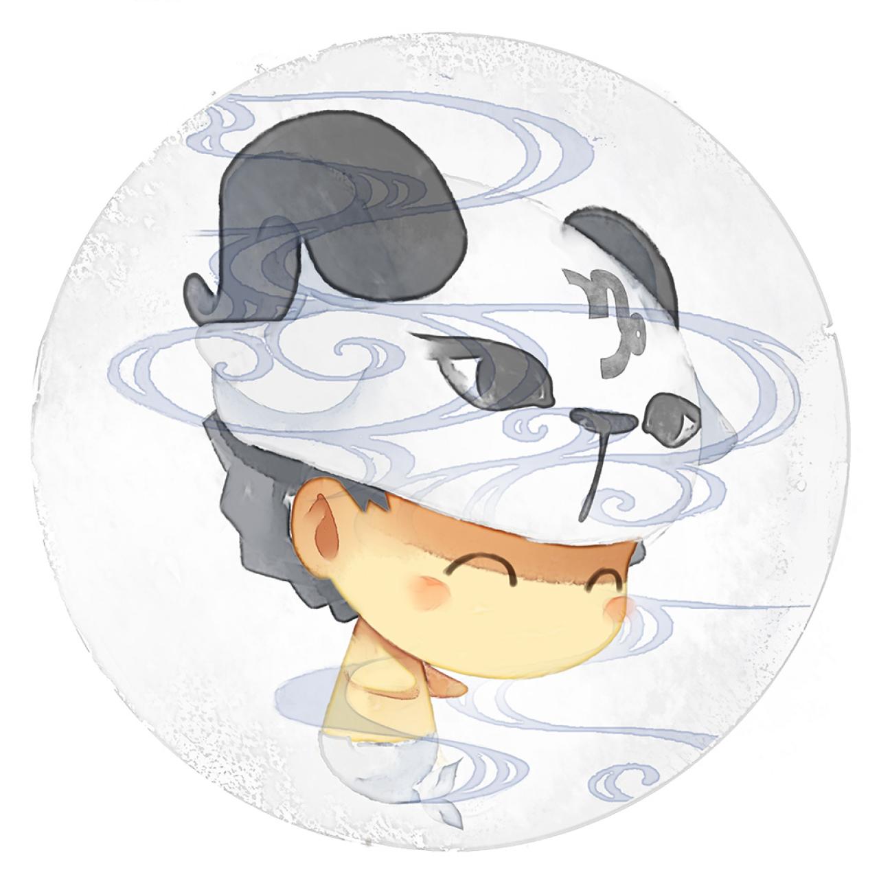 脸朝右下的摩羯座男生圆头像