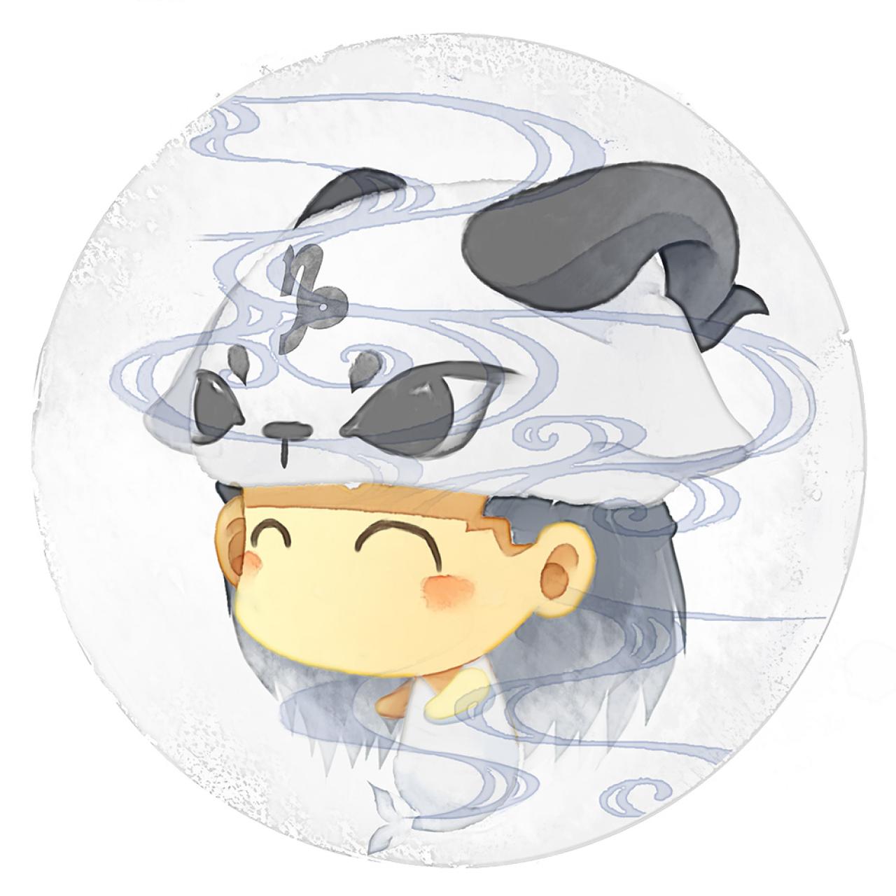 脸朝左的摩羯座女生圆头像