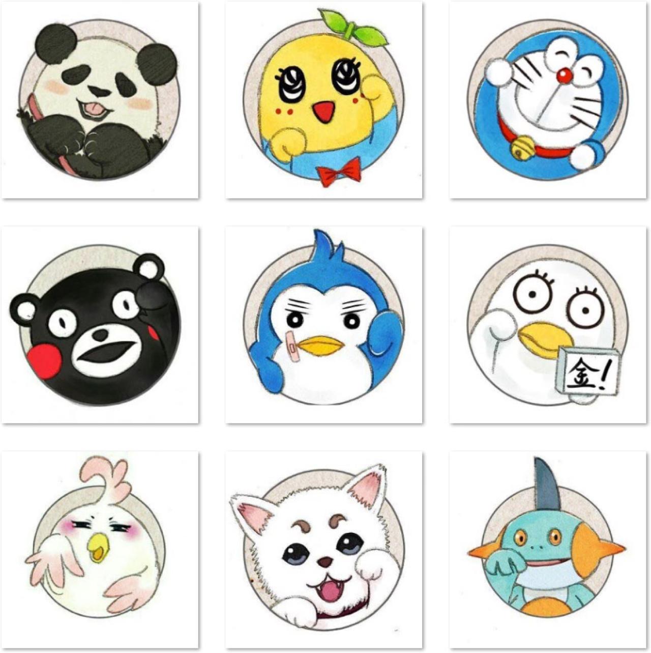 圆形卡通动物招财头像 预览图