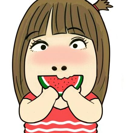 小明明双手捧着西瓜的吃货头像