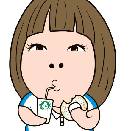 小明明喝着牛奶拿着面包圈的吃货头像